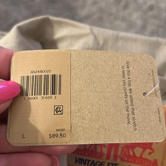 Men’s Levi tan Jean jacket size large measurements are 24 ptp new - Picture 6 of 8